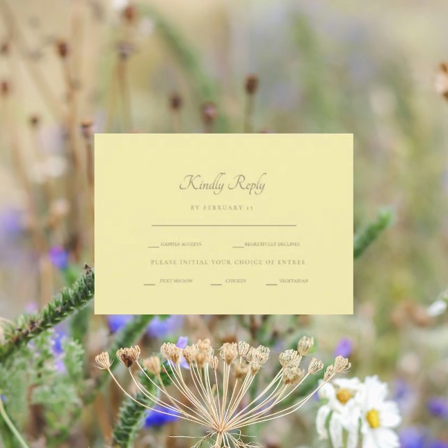 Formal Buttery Yellow Dinner Options RSVP (Creator Uploaded)