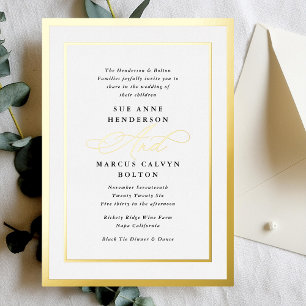 Formal Calligraphy Black and White Foil Wedding