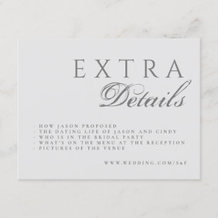 Formal Calligraphy Elegant Wedding Enclosure Card