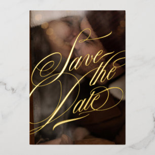 Formal Calligraphy Photo Black and Real Gold