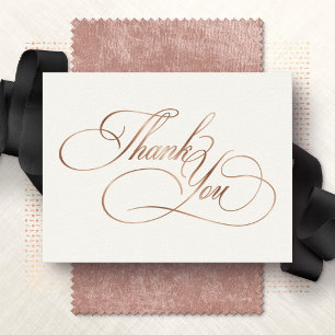 Formal Calligraphy Wedding Thank You Foil Card