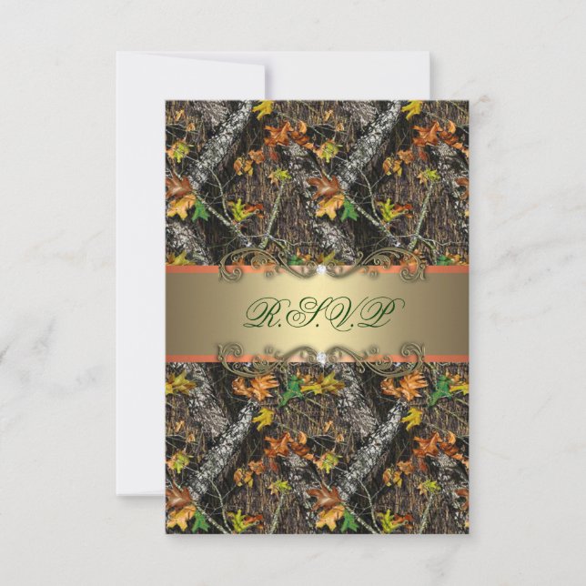 Formal Camo Wedding RSVP Cards (Front)