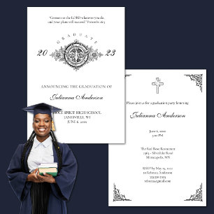 Formal Catholic Christian Holy Spirit Graduation Invitation