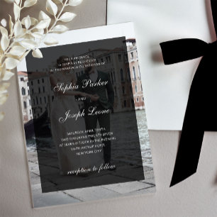 Formal Classic and Dark Overlay   Photo Wedding Acrylic Invitations