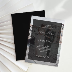 Formal Classic and Dark Overlay   Photo Wedding Invitation