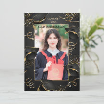 Formal Classic Black Gold Graduation Cap