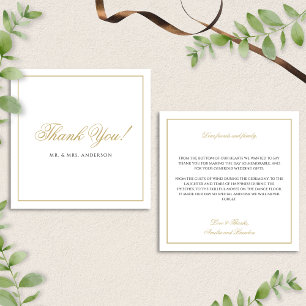 Formal Classic Black & Gold Wedding Thank You Card