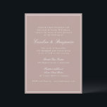 Formal Classic Border Script Dusty Mauve Wedding Invitation<br><div class="desc">Formal Classic Traditional Script Elegant Wedding Invitation with Narrow Border and Online RSVP Details in Dusty Mauve with White Text</div>