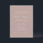 Formal Classic Border Script Dusty Mauve Wedding Invitation<br><div class="desc">Formal Classic Traditional Script Elegant Wedding Invitation with Narrow Border and Online RSVP Details in Dusty Mauve with White Text</div>