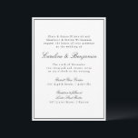 Formal Classic Border Script Elegant Wedding Invitation<br><div class="desc">Formal Classic Traditional Script Elegant Wedding Invitation with Narrow Border in Black</div>