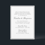 Formal Classic Border Script Elegant Wedding Invitation<br><div class="desc">Formal Classic Traditional Script Elegant Wedding Invitation with Narrow Border in Black</div>