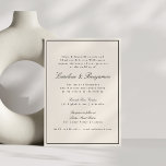 Formal Classic Border Script Elegant Wedding Ivory Invitation<br><div class="desc">Formal Classic Traditional Script Elegant Wedding Invitation with Narrow Border and Online RSVP Details in Ivory Cream</div>