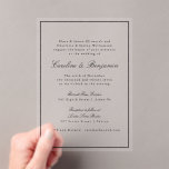Formal Classic Border Script Elegant Wedding RSVP Acrylic Invitations<br><div class="desc">Elevate your wedding stationery with these "Formal Classic Border Script Elegant Wedding RSVP Acrylic Invitations, " designed to complement a timeless and sophisticated wedding theme. Featuring an intricate classic border, elegant script typography, and a sleek acrylic design, these RSVP cards exude refinement and class. Perfect for formal and traditional weddings,...</div>