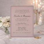 Formal Classic Border Script Mauve Wedding Website Invitation<br><div class="desc">Formal Classic Traditional Script Elegant Wedding Invitation with Narrow Border in Black and Online RSVP Details in Dusty Mauve</div>