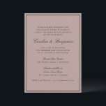 Formal Classic Border Script Mauve Wedding Website Invitation<br><div class="desc">Formal Classic Traditional Script Elegant Wedding Invitation with Narrow Border in Black and Online RSVP Details in Dusty Mauve</div>