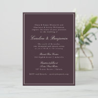 Formal Classic Border Script Plum Wedding Website