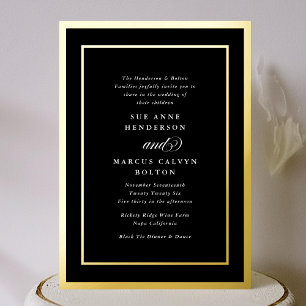 Formal Classic Calligraphy Golden Frames Wedding