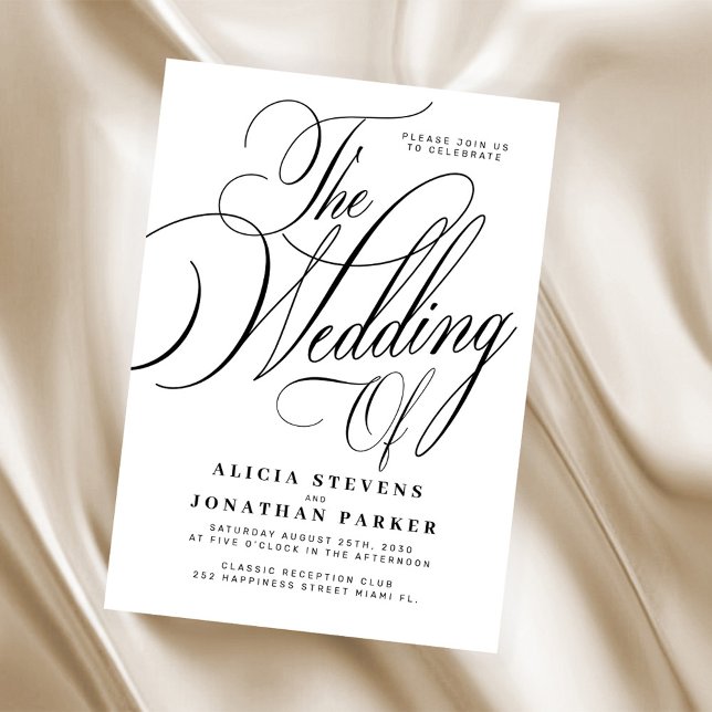 Formal classic elegant calligraphy wedding invitation (Creator Uploaded)