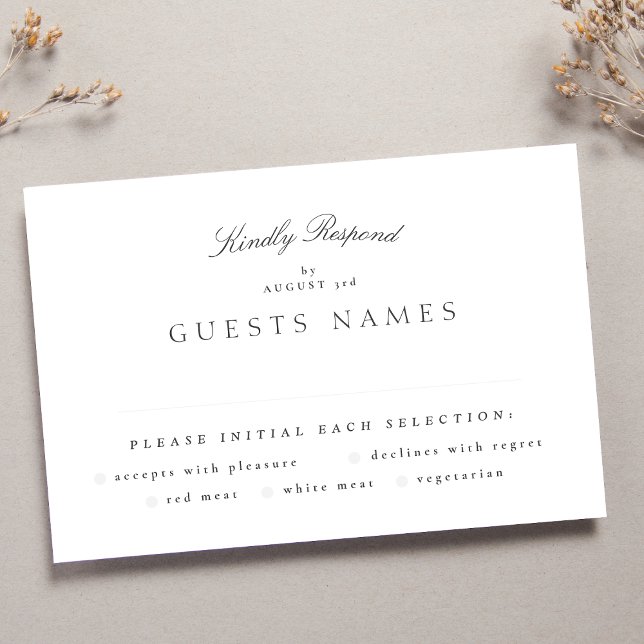 Formal Classic Elegant Calligraphy Wedding RSVP Card (Creator Uploaded)