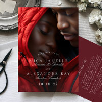 Formal Classic Maroon Burgundy Calligraphy Photo