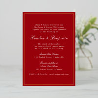 Formal Classic Red Gold Border Elegant Wedding 