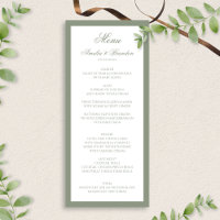 Formal Classic Sage Green Border Script Wedding