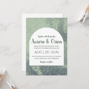formal classic sage green wedding invitations