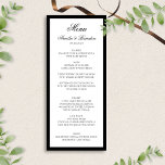 Formal Classic Script Black and White Wedding Menu<br><div class="desc">Elevate your reception with our Formal Classic Script Black and White Wedding Menu. This beautifully designed menu features a timeless black and white colour palette,  enhanced with elegant script typography for a touch of sophistication. Perfect for black-tie or formal weddings,  this menu exudes class and refinement.</div>