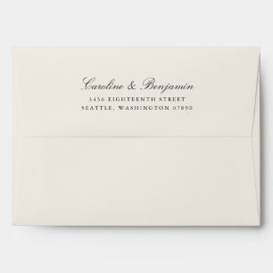 Formal Classic Script Elegant Return Address Ivory Envelope