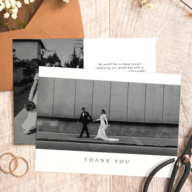 Formal Classic Wedding Photo Thank You Card (Creator Uploaded)