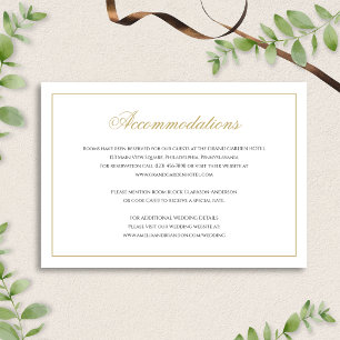 Formal Classy Black & Gold Wedding Accommodations Enclosure Card