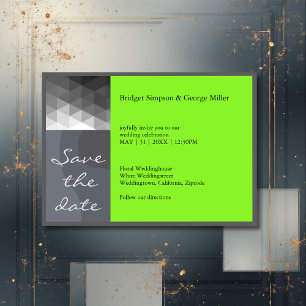 Formal clean geometric wedding safe the date  invitation