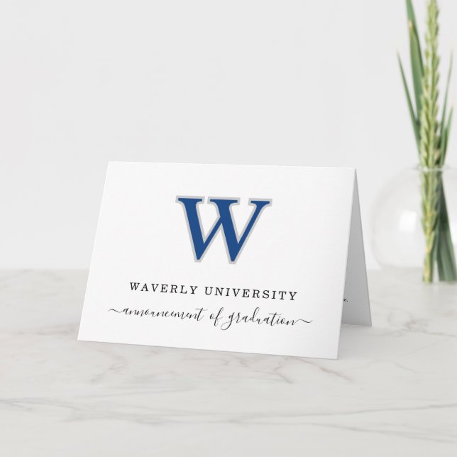 Formal College Graduation Announcement School Logo (Front)