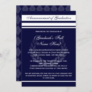 Formal College Graduation Announcements (Blue)