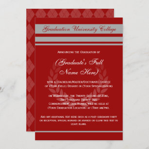 Formal College Graduation Announcements (Red)