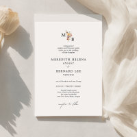 Formal Colourful Floral Monogram Wedding