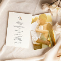 Formal Colourful Floral Monogram Wedding Photo