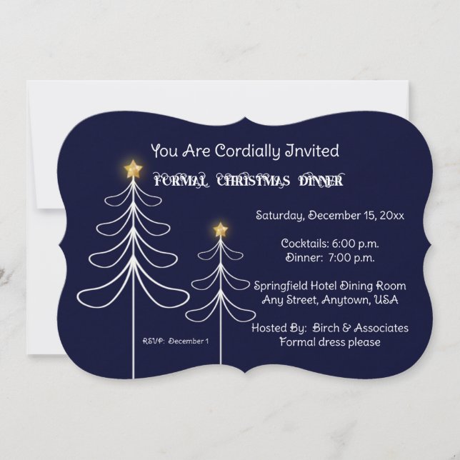 Formal Corporate Christmas Party Invitation (Front)