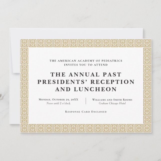 Formal Corporate Event Invitation Greek Key (Front)