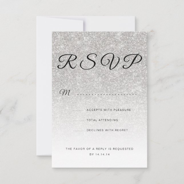 Formal Corporate Fundraiser Silver Glitter Menu (Front)