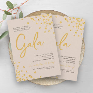Formal Corporate Gala Gold Confetti Champagne Invitation