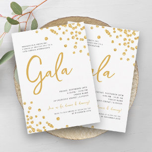 Formal Corporate Gala Gold Glitter Confetti Invitation