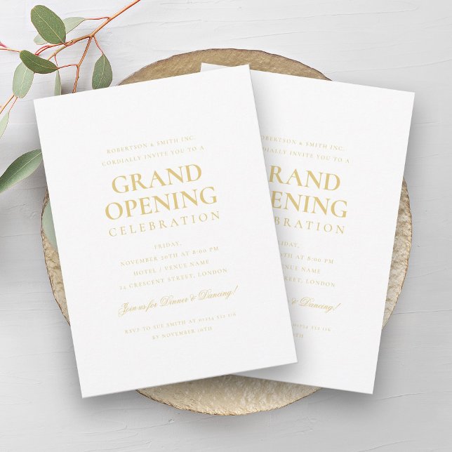 Formal Corporate Grand Opening Gold & Black Invitation (Formal Corporate Grand Opening Gold & Black Invitation)