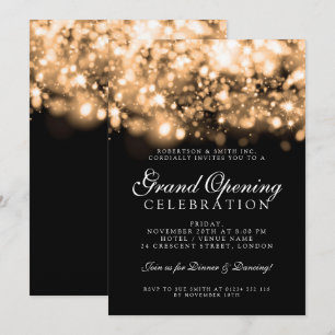 Formal Corporate Grand Opening Gold Lights Invitation
