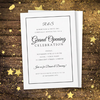 Formal Corporate Grand Opening Monogram Frame Invitation