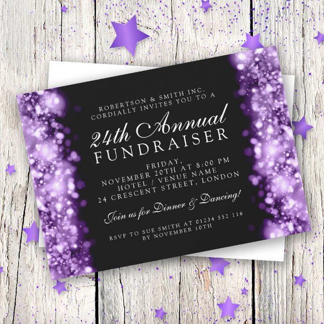 Formal Corporate Party Fundraiser Gala Purple Invitation (Creator Uploaded)