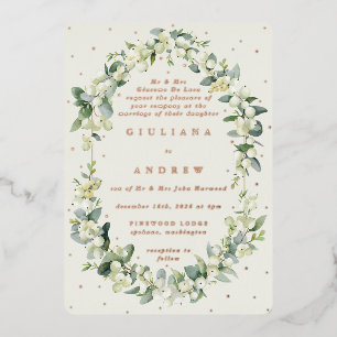 Formal Cream Snowberry+Eucalyptus Winter Wedding