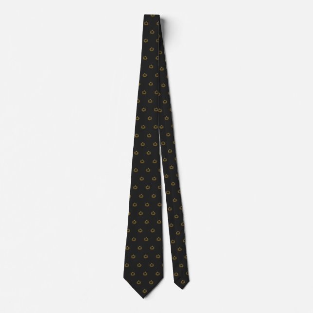 Formal dark charcoal, tiny golden motif, neck tie (Front)