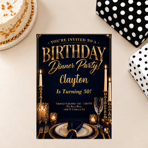 Formal Dinner Night Theme Birthday Party Invitation