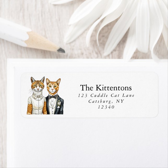 Formal Dress Bride and Groom Chic Cat Couple (Insitu)